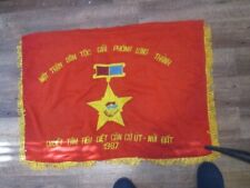 Rare Original 1967 Flag - PAVN - Viet Cong - Vietnam War - Gold  star 1967 27x38 picture