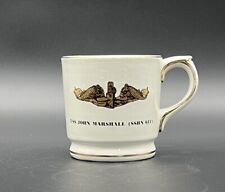 Vintage USS John Marshall (SSBN 611) Heavy Coffee Mug Gold Trim USA picture
