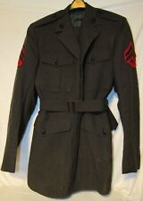 USMC Official Veteran Dress Uniform 100% Wool w/Belt, Patches & Garrison Pins picture