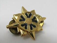 Sword Flower Pin Gold Tone Vintage Military  picture