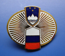 Vintage Slovenia Flag Badge Coat Of Arms Collectible Pin Badge Unique Rare picture