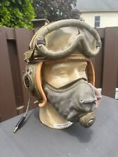 WW2 M1938 Tanker Helmet, Goggles, Dust mask, R-14 ear receivers and display head picture