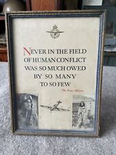 1940 Battle Of Britain Framed Portrait RAF Fighter Command WW2 picture