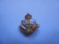 Allies Great Britain Russia France Belgium 1914-1918  FIRST WAR ENAMEL  BADGE picture