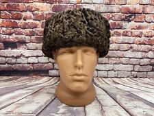 Original Hat Winter Astrakhan Ushanka Hat Brown Color Natural 57 size picture