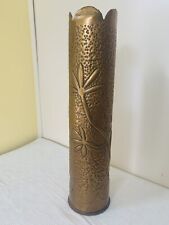 WWI Trench Art 75mm Artillery Brass Shell Ordnance ~ SN 603L  ~ 17 B0 ~ Gorgeous picture