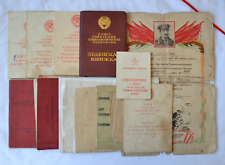 Soviet military Documents lot USSR Army medal certificate Mortarman veteran WWII picture