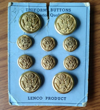 Vintage Metal Uniform Button Set on Card;  Lenco Product 10 Buttons picture