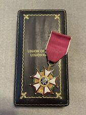 Early WW2 US Numbered Wrap Brooch Legion of Merit Legionnaire Medal - Wood Case picture
