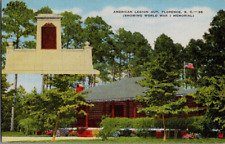 VINTAGE POSTCARD OF THE AMERICAN LEGION HUT & WWI MEMORIAL FLORENCE S. C. REPRO picture