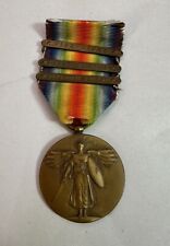 Authentic WWI Service Medal With 3 Bars  picture