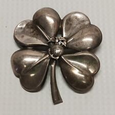 WW2 era Sterling Silver U.S. Marines Corps 4 Leaf Clover Sweetheart Pin 2
