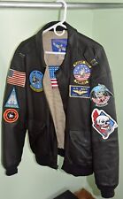 US Navy Captains XL Leather Jacket with patches made by Airborne picture