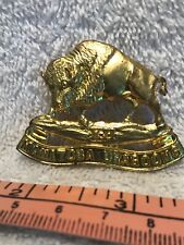 WW2 Canadian 12th Manitoba Dragoons Brass Cap Badge Maker Marked picture