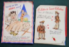 vintage LOT of 2 WWI GREETING CARDS hallmark VALENTINE MIRROR stanley WRITE SOON picture