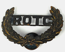 Vintage US Army Cadet ROTC Hat Cap Badge Insignia Screw Back Pin Military picture