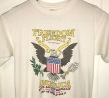 Vtg WWII FREEDOM FLIGHT T SHIRT Rare U.S MILITARY Army NAVY Marines AIR FORCE picture
