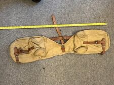 VINTAGE ARMY MOTORCYCLE / BIKE TOOLS PANNIER HEAVY DUTY CANVAS LEATHER picture