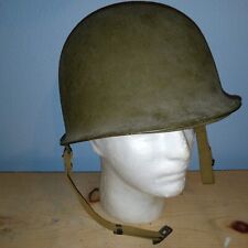 Original WW2 US Army / USMC M-1 Helmet & Liner, 1943 or 1944 production, GI picture