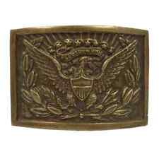 Civil War Eagle Officer Belt Buckle SOLID Brass Antique Style Military New picture