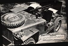 Vintage Jeep with Mounted 37mm anti-tank Gun Lithograph WWII Era Army USA picture
