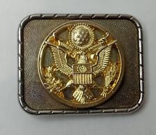  US Army Gold Seal Belt Buckle Military Guard Eagle Square picture