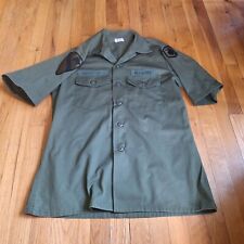 Vintage Army Military Utility Shirt Mens 16.5 x 32 8405-00-615-0237 OG-507 picture