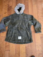 Vintage 40s WW2 US Military Parka Field Pile Fur Hooded Jacket Sz Small picture