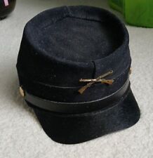 Vintage Hatquarters Leather American Civil War Hat Blue Union Soldier Size L  picture