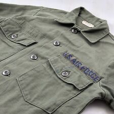 VTG Sateen Shirt Men 14.5 33 Small Air Force OG-107 Military Utility Cotton ‘70s picture