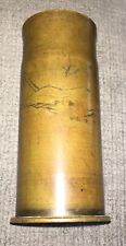 WW1 1916 Trench Art Brass Vase (etched Picture).￼ picture
