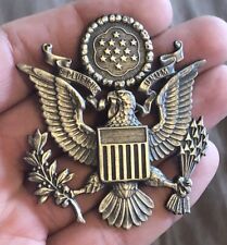 Vintage USAF Air Force Officer Hat Cap Badge Military Insignia Pin Screw Back  picture