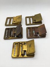 Lot of 5 Vintage Military Brass Belt Buckles picture