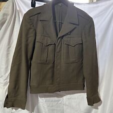 VTG WW2 US Army Olive Green Button Front Ike Wool Field Jacket Mens 36R picture