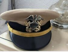 US Navy Officer's Cap Dress Khaki UNIFORM Hat w. Officer Cap picture