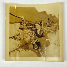Korean War 1953 Soldier Real Photograph Tent Barracks 3 1/2