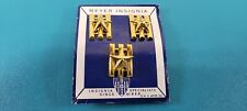 Vintage 3 Mexico Mexican Army Insignia Captain Bars Pin and Hat Badge N.S. Meyer picture