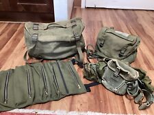 Vintage 1945  American fabric co. U.S. Military gear belt, bags, backpack picture