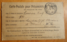 POW 1917 internee mail WW1 postal card via Red Cross to France picture