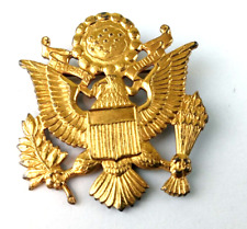 Original WWII Military Figural US SEAL Eagle Shiny Brass Sweetheart Pin Brooch picture
