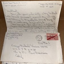 1945 Love Letter from Wife, Post WWII, to US Navy Ensign on Car Shopping Buick picture