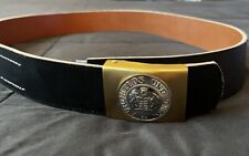 WW1 German BLACK LEATHER BELT With Wurttemberg Belt Buckle Enlisted NCO 120cm picture