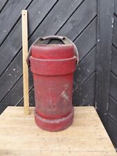 WW1 Cordite bucket / shell carrier with Royal Crest. Leather strap 1917 dated picture