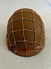 WW2 M1 US helmet with wider camo net. less than common  Seaman Paper  Co. liner picture