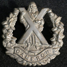 WWI British Army Queens Own Highlanders Cap Badge WW1 1917 Insignia picture