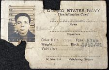 WWII US Navy ID Card CHARLES EDWARD COLLINS Identification Card WW2 Original picture