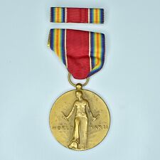 Vintage WW2 World War II Victory Medal Pin & Ribbon Bar Pin American Military picture