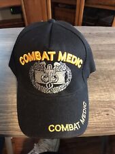 NEW COMBAT MEDIC VETERAN MILITARY HAT CAP BLACK ADJUSTABLE picture