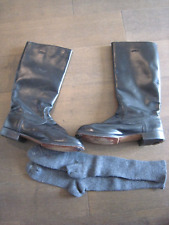East German / DDR NVA Parade Jack Boots,  Leather Soles w/ Steel Plates, Black picture
