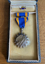 WWII Air Medal in Original Case with Ribbon and Lapel Button picture